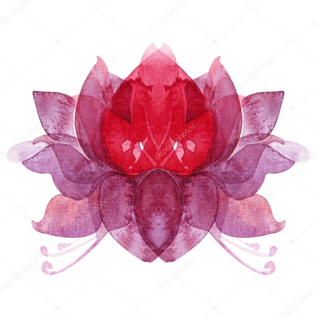 watercolor flower lotus chakra symbol