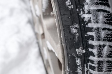 Closeup of Winter tyre