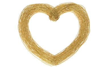 Altın kablolu kalpli çerçeve.