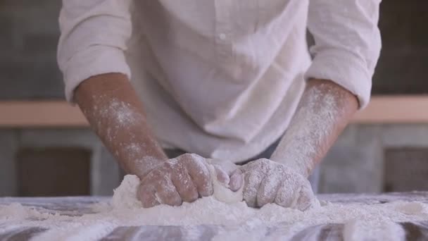 The dough man hands — Stock Video