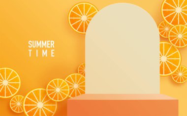 Plajlı yaz zamanı tatil vektör tasarımı, renkli tropikal çiçekler helyum çiçeği, meyve, deniz, doğa, yaz içeceği, denizin altında, mercan, flamingo, güneş, kum, kokteyl, arka planda kağıt kesimi tarzı..