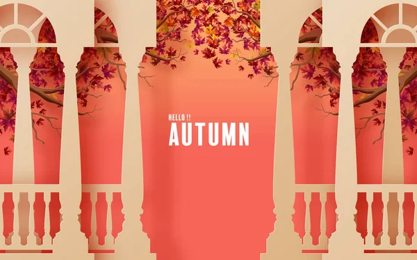 Herfst Vakantie Seizoensgebonden Achtergrond Met Kleurrijke Herfstbladeren Champignons Uilen Gouden — Stockvector