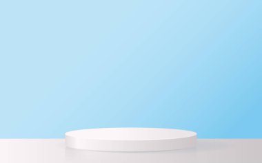 Noel ve Yeni Yıl podyumu arka plan vektör tasarımı 3D ürünler ya da kozmetik ürün gösterimi. Sahne kaidesi ya da platformu. Kış Noel kırmızı arka plan.