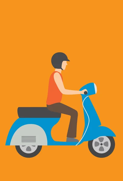 Scooter rider vector illustration — Stock Vector