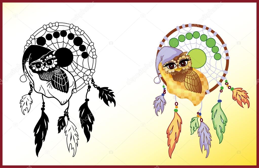 Sleeping owl - logo, vector