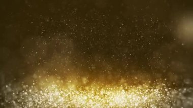 Hareketli altın parçacıkları arka plan soyut. Sorunsuz loopable.