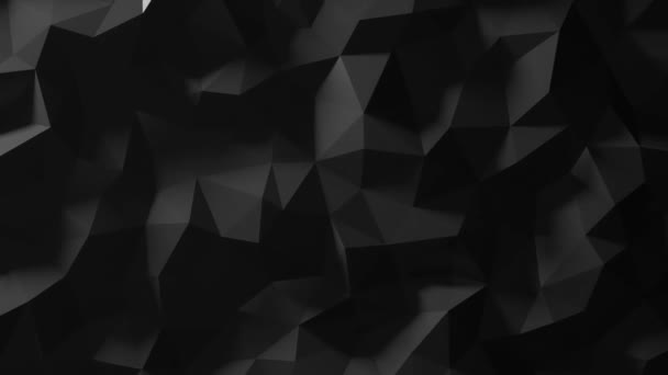 Black Low Poly Abstract Background. — Stock Video