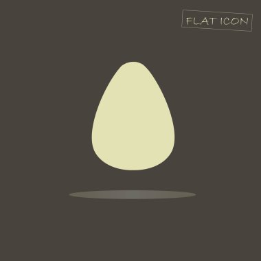 Flat egg icon. Light egg on dark background. Egg icon vector. Egg icon object. Egg icon picture