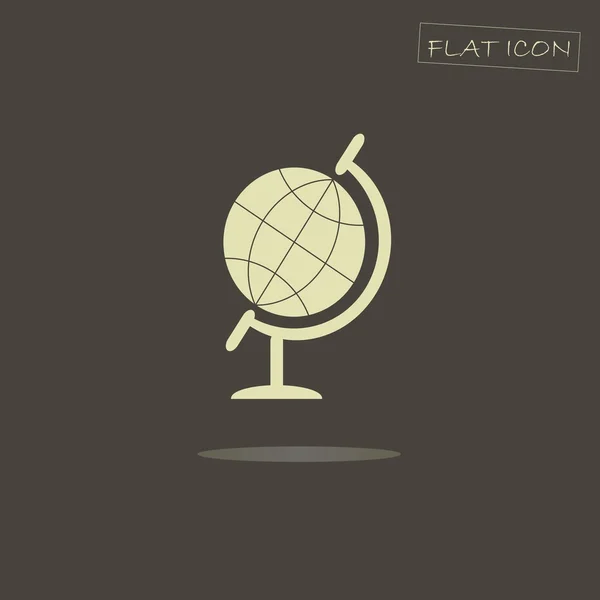 Flat globe icon. Light globe on a dark background — Stockvector