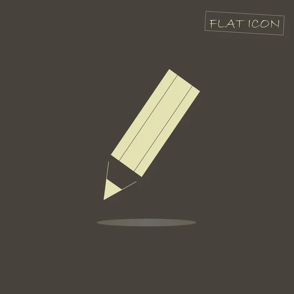 Flat icon of a pencil. Light pencil on a dark background — Stockvector