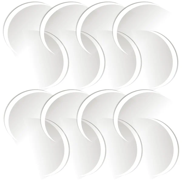 Symmetrischer abstrakter Hintergrund. weiße geometrische Figuren mit grauen Schatten auf Weiß, Vektor — Stockvektor