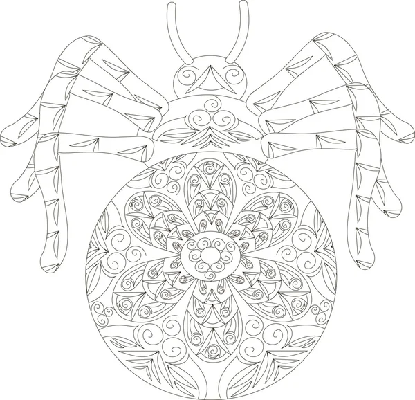 Стилізований павук, чорно-біла рука, намальований вектор — стоковий вектор