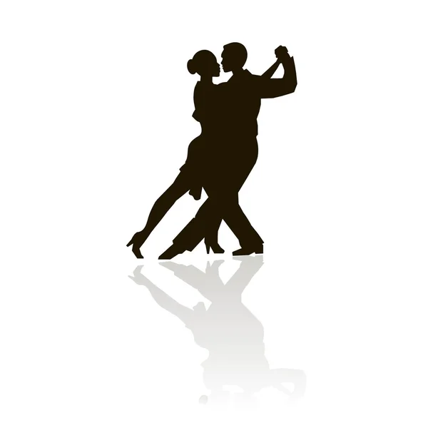 Adam ve kadın beyaz, gri gölge dans özetliyor rakamlar siyah, dans tango, vektör