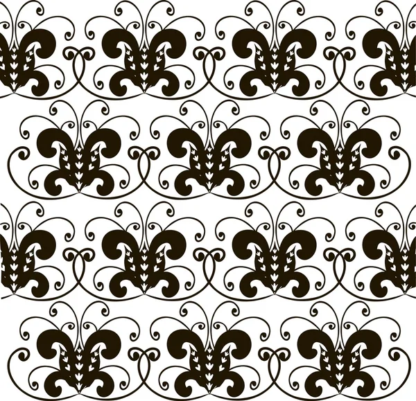 Bílé a černé bezešvé pattern, geometricky abstraktní květinovým textur, vektorové ilustrace — Stockový vektor