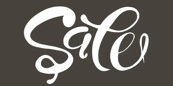 Typografie-Banner mit weißem Schriftzug Verkauf auf schwarz, Verpackungsdesign. Gestaltungselemente, Illustration, Vektor — Stockvektor