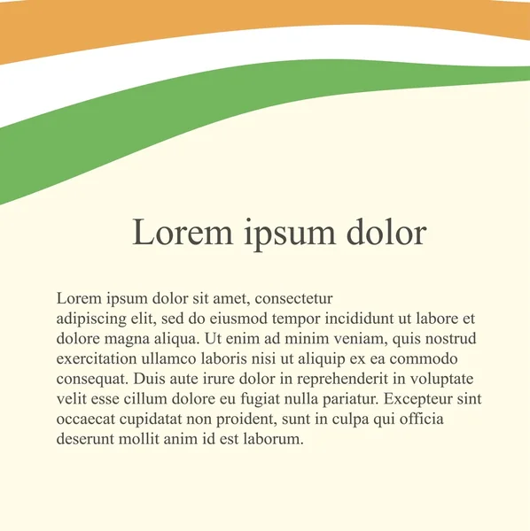Fond du drapeau indien. Orange, blanc, vert sur fond rose clair, gris Lorem ipsum, vecteur — Image vectorielle