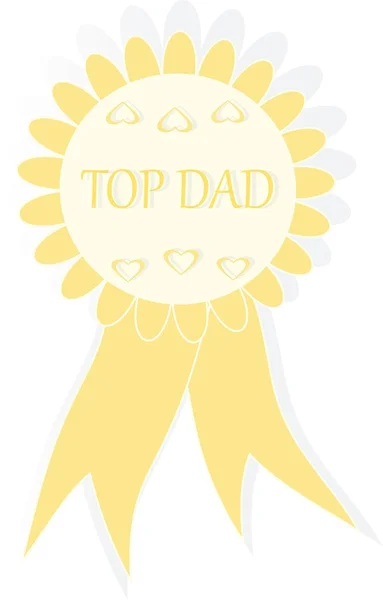 Yellow award signifies Top Dad, Best dad ever, winners, vector illustration — Stock Vector