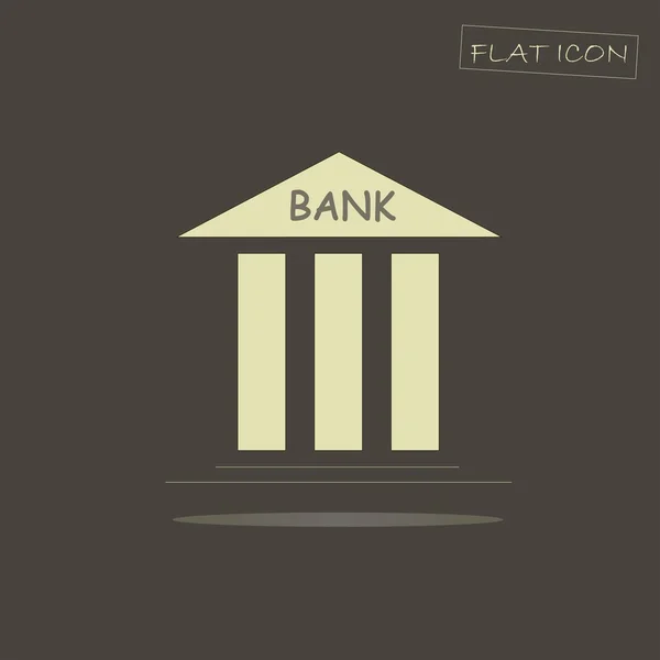 Licht Bank Gebäude flaches Symbol auf dunklem Hintergrund, Vektorillustration — Stockvektor