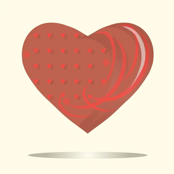 Leuchtend rotes Herz mit kleinen Herzen im Inneren, Vektorillustration — Stockvektor