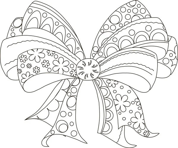 Zentangle stilize siyah beyaz yay, elle çizilmiş, vektör çizim