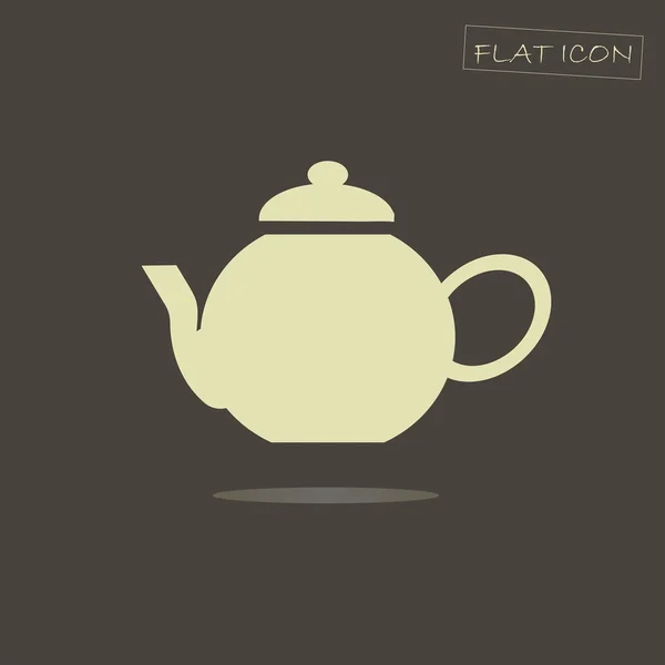 Licht theepot pictogram op zwart, vector illustratie — Stockvector