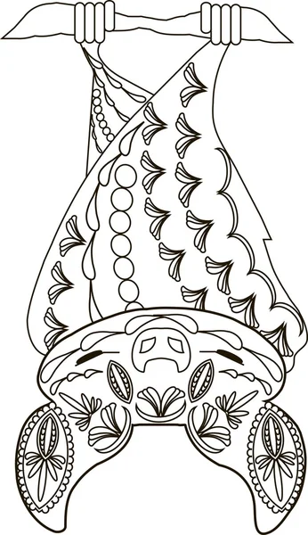 Zentangle stylisé chauve-souris noir et blanc illustration vectorielle dessinée à la main — Image vectorielle