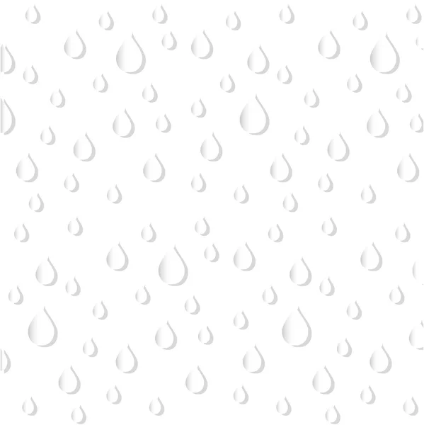 Patrón de gotas de agua blanca y gris sobre blanco, ilustración vectorial — Vector de stock