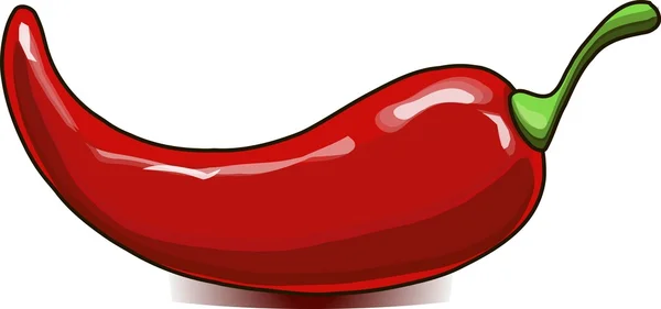 Schilderij de hand getekende rode chili peper op witte, vectorillustratie — Stockvector
