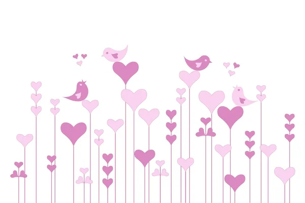 Αφηρημένη ροζ καρδιά κήπο με πιτσουνάκια σε λευκό, εικονογράφηση διάνυσμα — Διανυσματικό Αρχείο