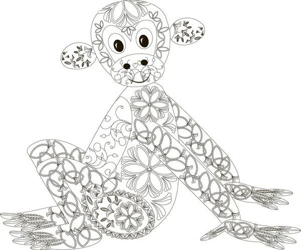 Zentangle stilisierte Fledermaus schwarzweiß