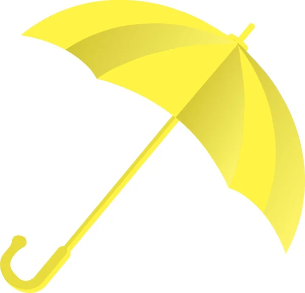 Ícones planos guarda-chuva amarelo sobre fundo branco, ilustração vetorial — Vetor de Stock