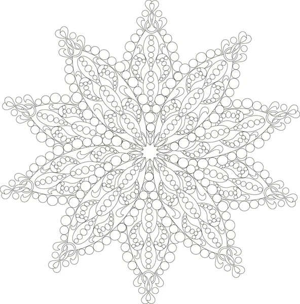 Zentangl 様式化された花、黒と白のベクトル図 — ストックベクタ