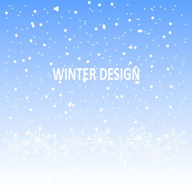 Kış tasarım arka plan, beyaz kar mavi, vektör çizim