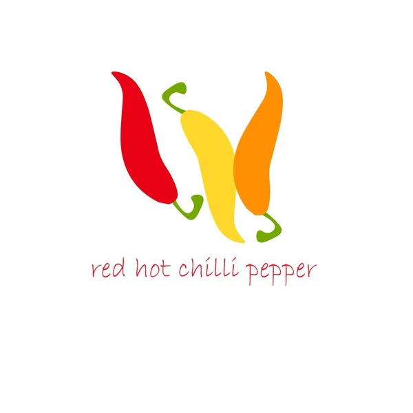 Rode Hete Chili Peper Spandoek Rood Oranje Gele Peper Voor — Stockvector