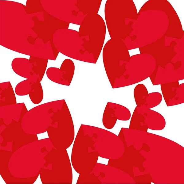 Puzzle Rotes Herz Auf Weißem Hintergrund Für Web Für Print — Stockvektor