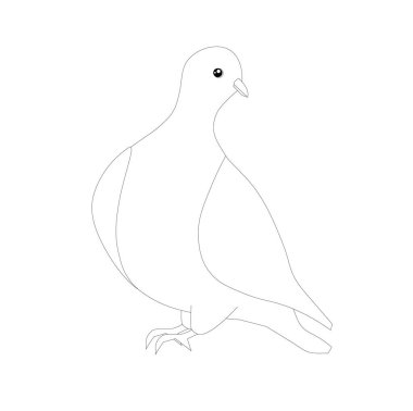 Boyama kitabı için Dove tasarım elemanı stok vektör çizimi, web için stres karşıtı sayfa stok vektör çizimi