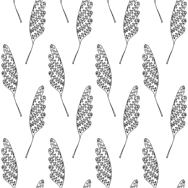 Doodle Αφηρημένη Φυτό Μονόχρωμη Τέχνη Σχεδιασμό Απόθεμα Διανυσματική Απεικόνιση Για — Διανυσματικό Αρχείο
