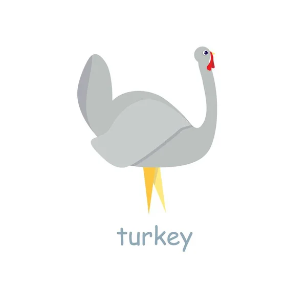 Turquia Fazenda Pássaro Arte Design Elementos Estoque Vetor Ilustração — Vetor de Stock