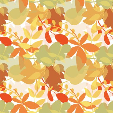 Sonbahar yaprakları renksiz desenli sanat tasarımı element sezonu ağ için, baskı için, duvar kağıdı için, kumaş baskısı için özel illüstrasyon