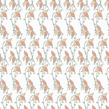 Çiçeksel turuncu desensiz sanat tasarımı elementleri web, baskı ve kumaş baskısı için stok vektör çizimi