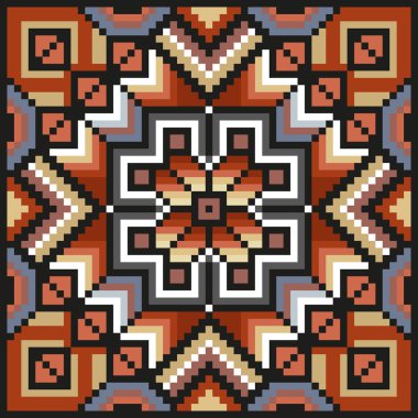 Çiçek piksel sanat deseni doygunluğu azaltılmış renkler