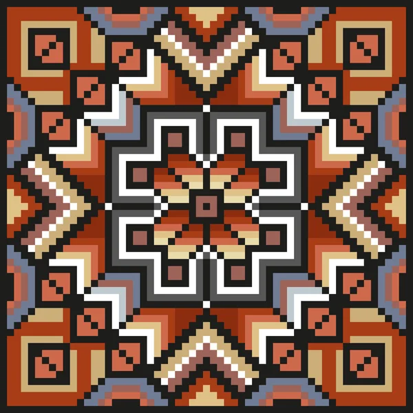 Floral pixel art μοτίβο σε χρώματα desaturated — Διανυσματικό Αρχείο