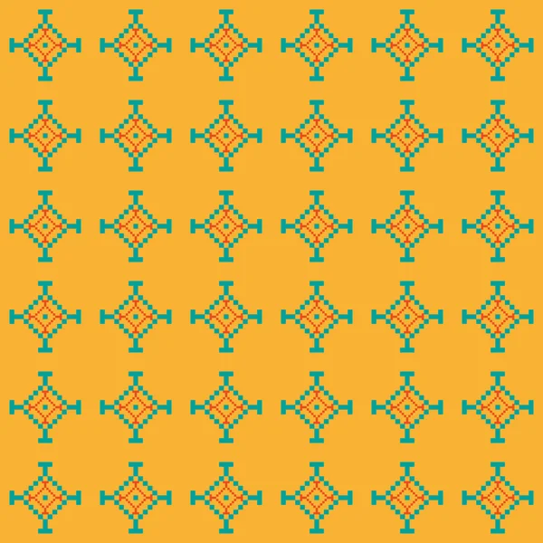 Simple seamless stitching pattern on an orange background — ストックベクタ