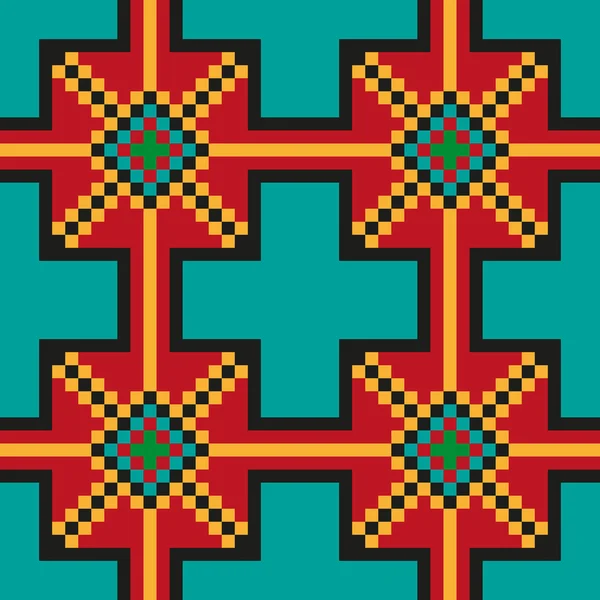 Bright seamless stitching pattern on a blue-green background — Stockvector