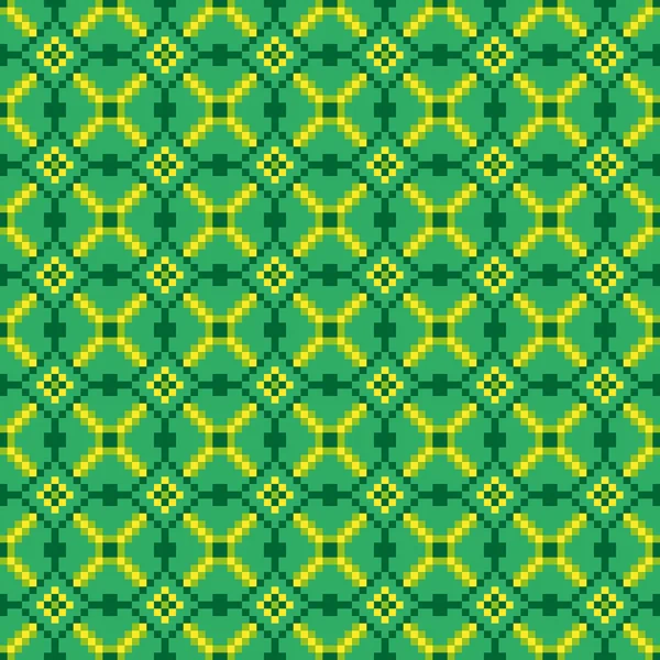 Bright seamless stitching pattern on a green background — Stok Vektör