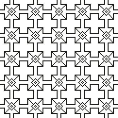 Simple seamless black stitching pattern on a white background