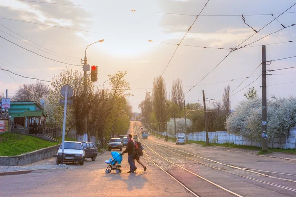 Krásný večer sluneční krajina — Stock fotografie