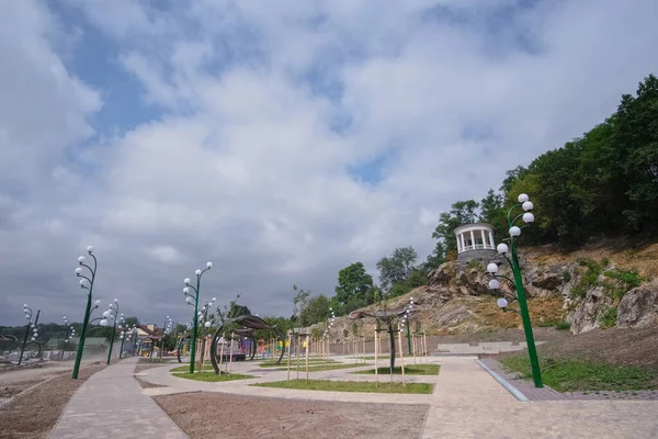 Реконструированная Речная Набережная Небольшом Городке Житомир Украина — стоковое фото