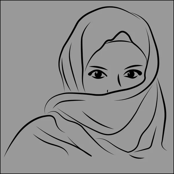 阿拉伯女人素描 — 图库矢量图片