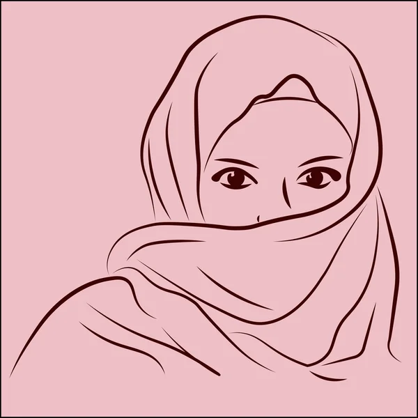 Мусульманську жінку ескіз — стоковий вектор